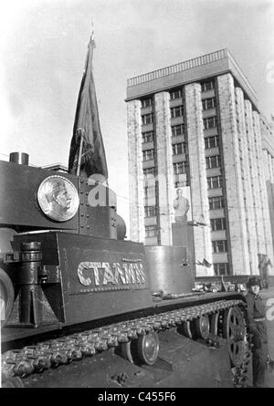 Red Army tanks in Moscow, 1940 Stock Photo