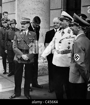 Franz Ritter von Epp with Joseph Goebbels before the Haus der Kunst, 1940 Stock Photo