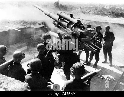 German anti-aircraft guns on the Western Front, 1944 Stock Photo