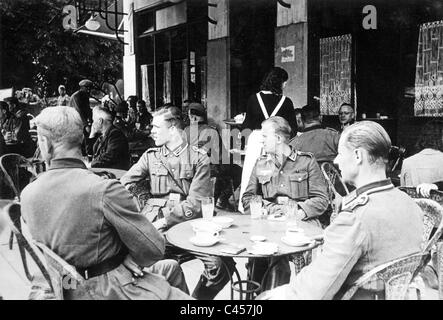 German soldiers in the occupied France in 1940 Stock Photo