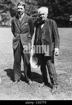 Heir to the throne Gustaf Adolf of Sweden and Thomas Alva Edison, 1926