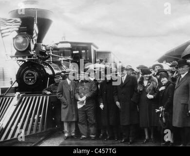 Thomas Alva Edison, Henry Ford and Herbert Clark Hoover, 1929 Stock Photo