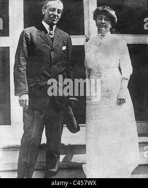 Woodrow Wilson and his wife Edith Wilson Stock Photo