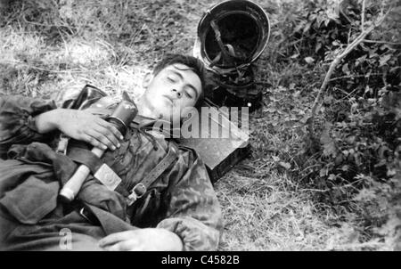 Waffen-SS soldier resting, 1942 Stock Photo