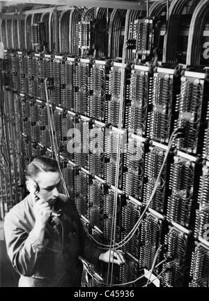 Telecommunications equipment in the 1930's Stock Photo