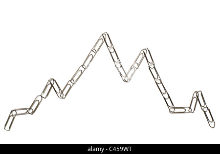 paper clips in a graph shape Stock Photo