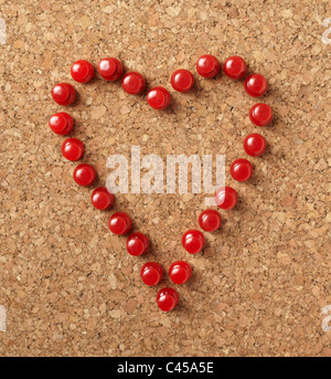 push pin on a cork board Stock Photo