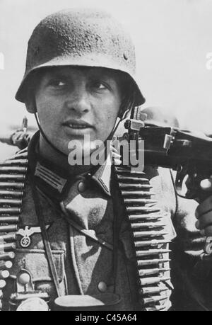 German machine gunner in France, 1940 Stock Photo