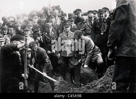 Hitler at the groundbreaking ceremony for the highway, 1933 Stock Photo