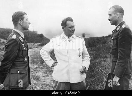 Werner Moelders, Hermann Goering, Adolf Galland, 1940 Stock Photo