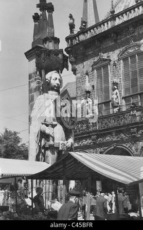 Weekly market in Bremen, 1936 Stock Photo