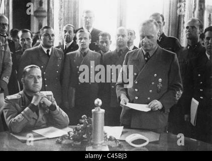 Ciano and Ribbentrop at the signing of the German-Italian alliance ...