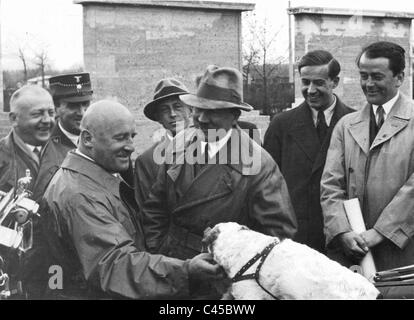 Adolf Hitler and Julius Streicher in Nuremberg, 1935 Stock Photo