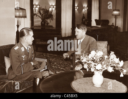 Adolf Hitler with Adolf Galland, 1940 Stock Photo