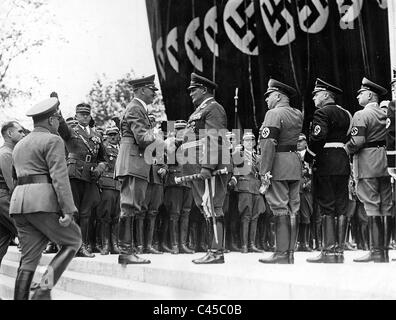 Adolf Hitler arrives at the Luitpold Hall, 1938 Stock Photo