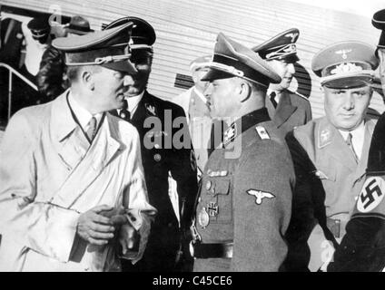 Adolf Hitler, Sepp Dietrich, Martin Bormann at the Tempelhof Airport ...