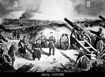 Prussian artillery during the siege of Paris 1871 Stock Photo