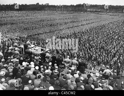 Adolf Hitler speaks at the Reich Party Convention to Party officials , 1933 Stock Photo