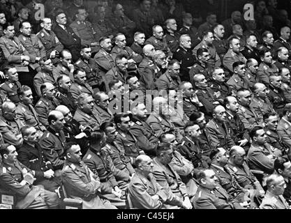 Members of the parliament during a speech of Adolf Hitler, 1941 Stock Photo