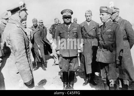 Erwin Rommel with the Generals Bastico and Gambara, 1942 Stock Photo