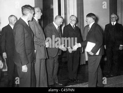 Members of the General Economic Council with Adolf Hitler Stock Photo