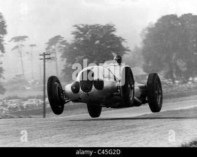 Manfred von Brauchitsch becomes second in the Donington Grand Prix 1937 Stock Photo