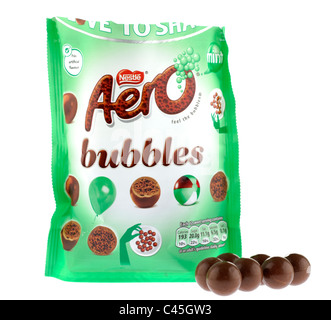 Opened bag of Nestle Aero bubbles Stock Photo