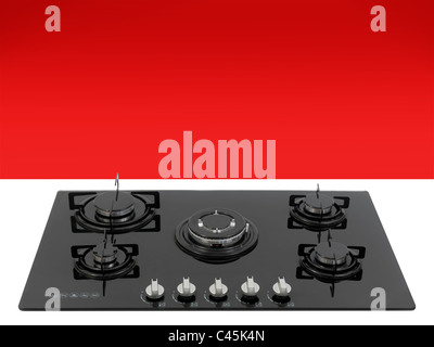 A kitchen cooktop on a kitchen bench Stock Photo