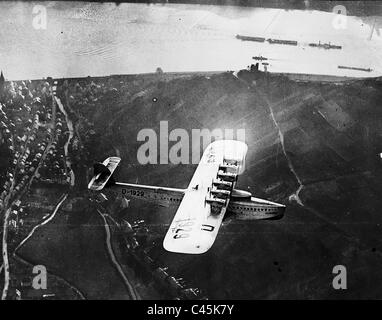 Dornier Do X seaplane over the Rhine, 1930 Stock Photo