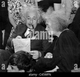 Albert Einstein and his sister Maja Winteler-Einstein, 1939 Stock Photo