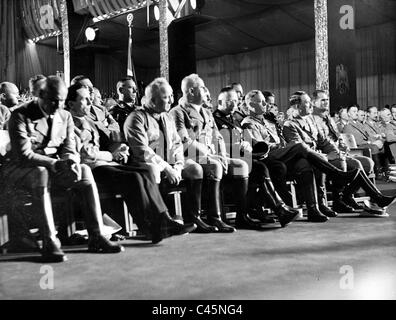 Party celebrity on the Reich Party Congress in Nuremberg, 1936 Stock Photo