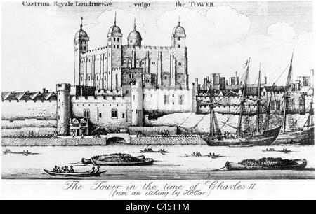 TOWER OF LONDON in a 17th century engraving Stock Photo: 41921945 - Alamy