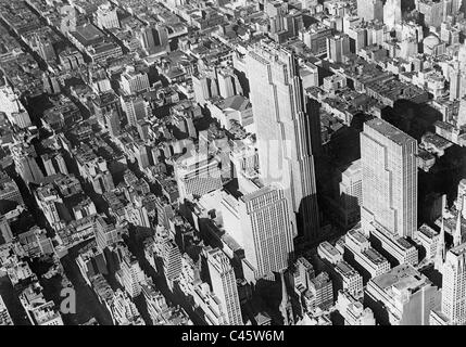 Aerial View of the Rockefeller Center in New York, 1939 Stock Photo