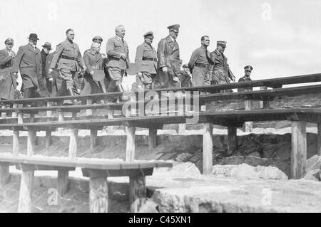 Adolf Huehnlein, Robert Ley, Adolf Hitler, Rudolf Hess, Wilhelm Brueckner, 1935 Stock Photo
