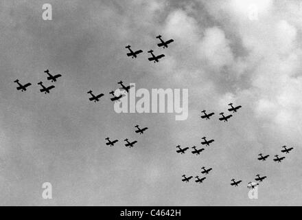 German fighter panes performing a maneuver, 1935 Stock Photo