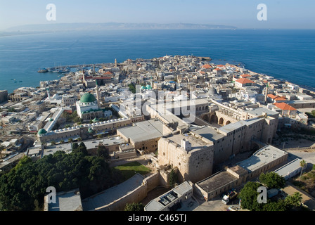 Aerial photograph of the old city of Acre in the western Galilee Stock Photo