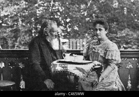 Johannes Brahms and Mrs. Strauss Stock Photo