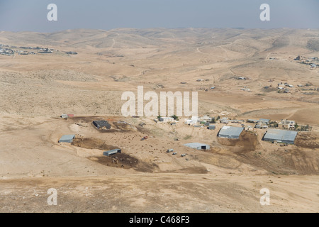 Aerial photograph of the Beduin villages in the northern Negev desert Stock Photo