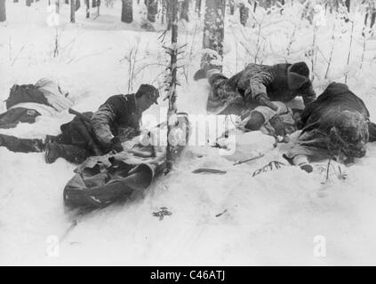 Finnish soldiers in winter warfare against Russia, 1940 Stock Photo