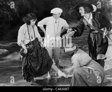 Pola Negri and Antonio Moreno while filming the 'The Spanish Dancer', 1923 Stock Photo