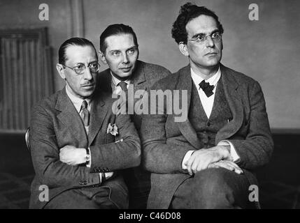 Igor Stravinsky, Franz Duelberg and Otto Klemperer, 1926 Stock Photo