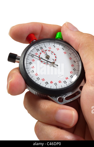 stopwatch isolated in hand Stock Photo