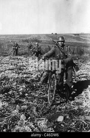 Second World War: German Bicycle Infantry Stock Photo