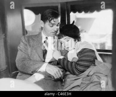 Clark Gable and Claudette Colbert  in 'It Happened One Night', 1934 Stock Photo