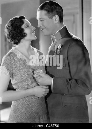 Claudette Colbert and Maurice Chevalier in 'The Smiling Lieutenant',  1930 Stock Photo