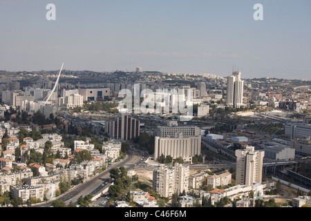 Aerial photograph of the western entrance of  the city of Jerusalem Stock Photo