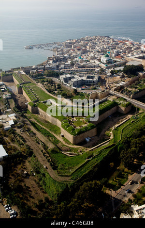 Aerial photograph of the old city of Acre in the Western Galilee Stock Photo