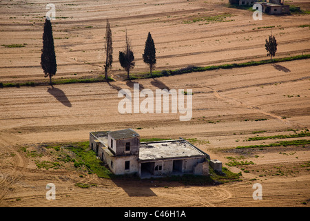 Aerial photograph of the agriculture fields of the Sharon Stock Photo