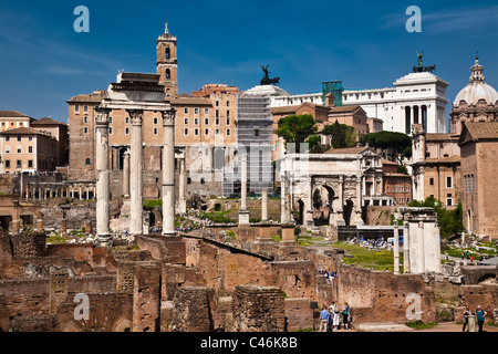 An overview of the Roman Forum, Rome, Italy Stock Photo