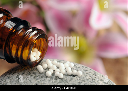 homeopathic medical pills Stock Photo